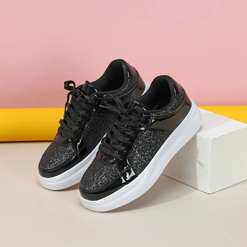 Thick-Soled Sequined Trendy Shoes