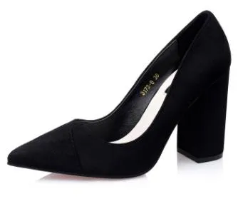 Women crude with a single shoe shallow mouth high-heeled shoes 2018 new fashion lady shoes for women high-heeled shoes spring 39