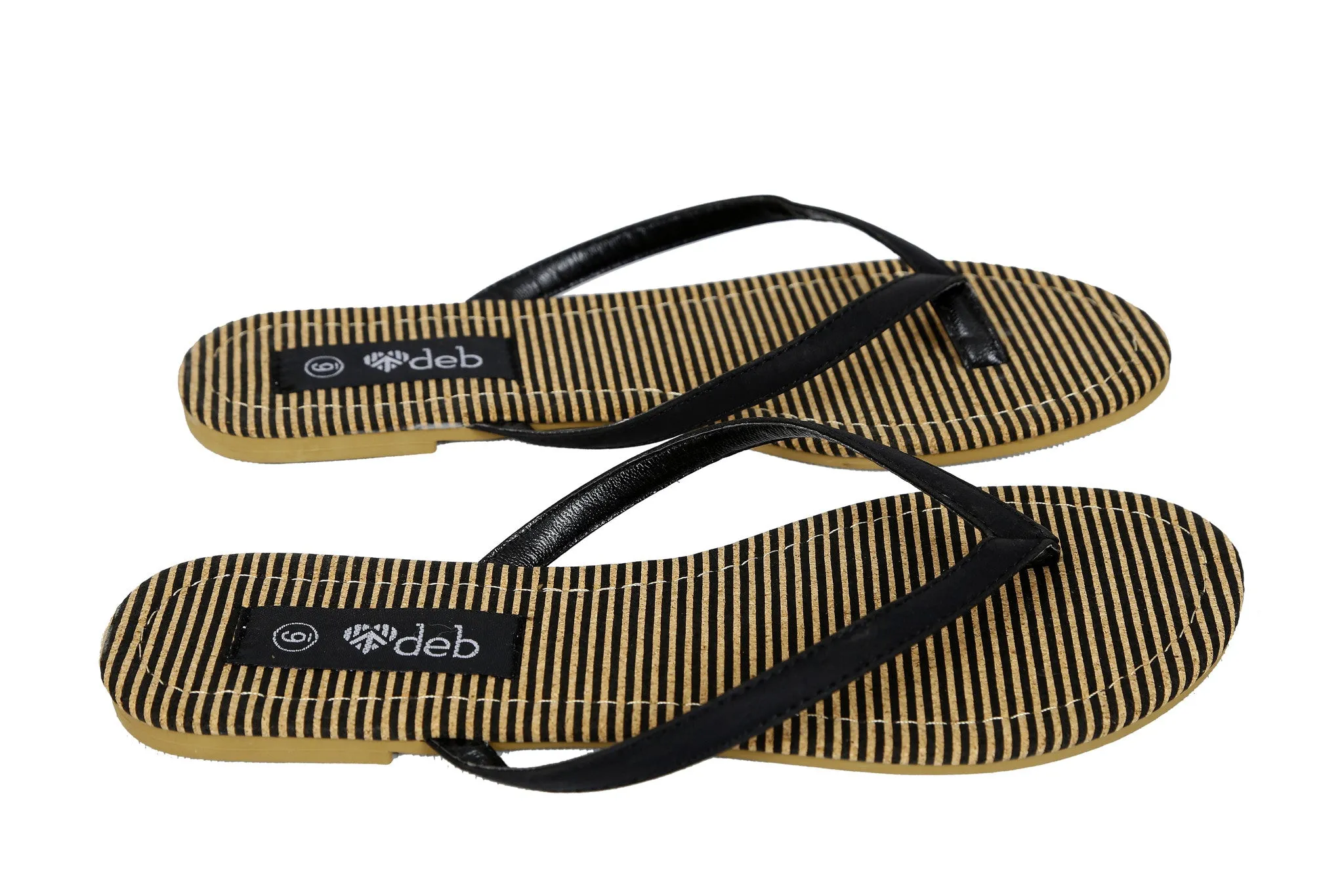 womens-ladies-stripe-pattern-flat-sandle-flip-flops-summer-flat-shoes-ch-sc-1503