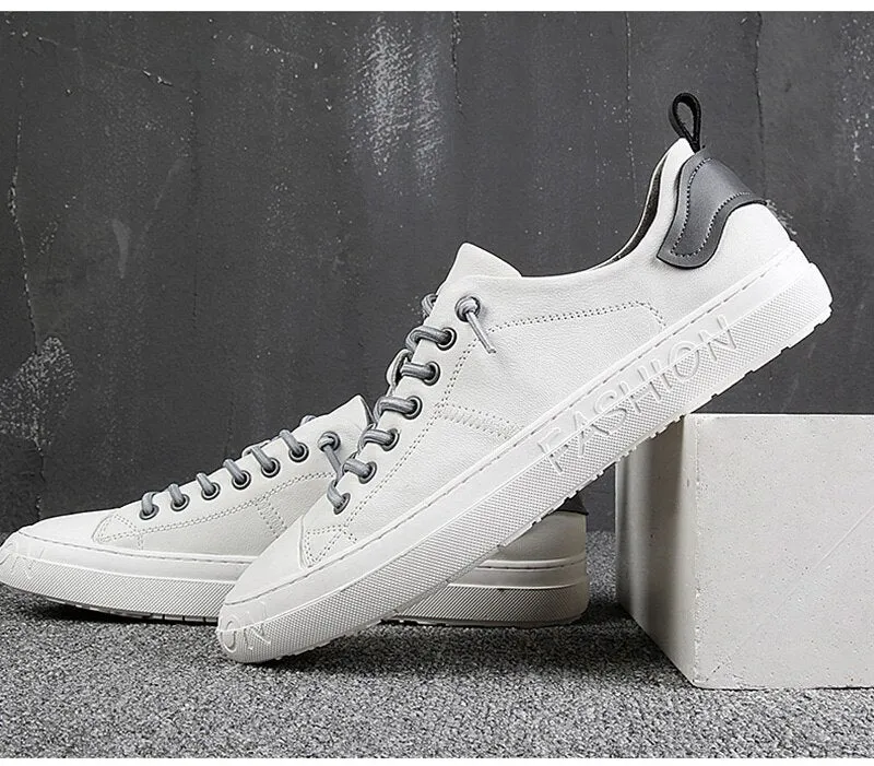 xiangtuibao 100% Genuine Leather Shoes Men Sneakers Male White Shoes Cow Leather Men Casual Shoes Fashion Man Sneakers Breathable A1616