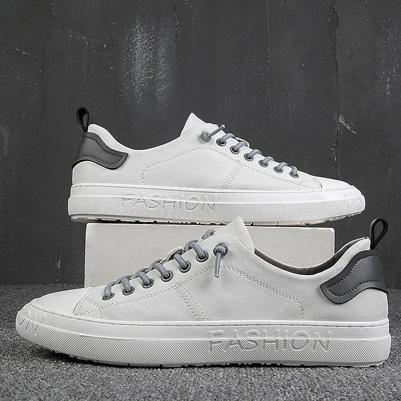 xiangtuibao 100% Genuine Leather Shoes Men Sneakers Male White Shoes Cow Leather Men Casual Shoes Fashion Man Sneakers Breathable A1616