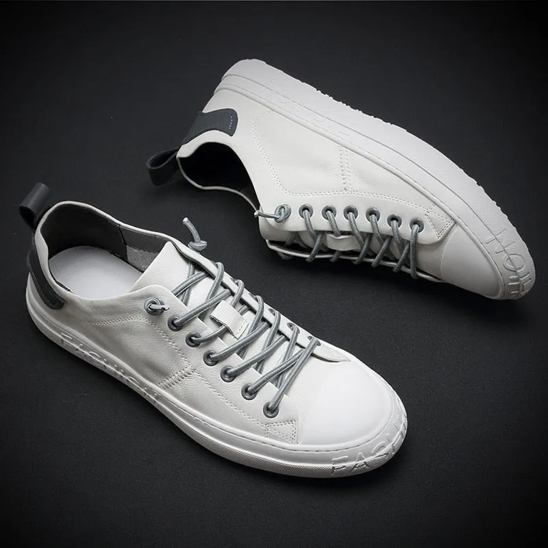 xiangtuibao 100% Genuine Leather Shoes Men Sneakers Male White Shoes Cow Leather Men Casual Shoes Fashion Man Sneakers Breathable A1616