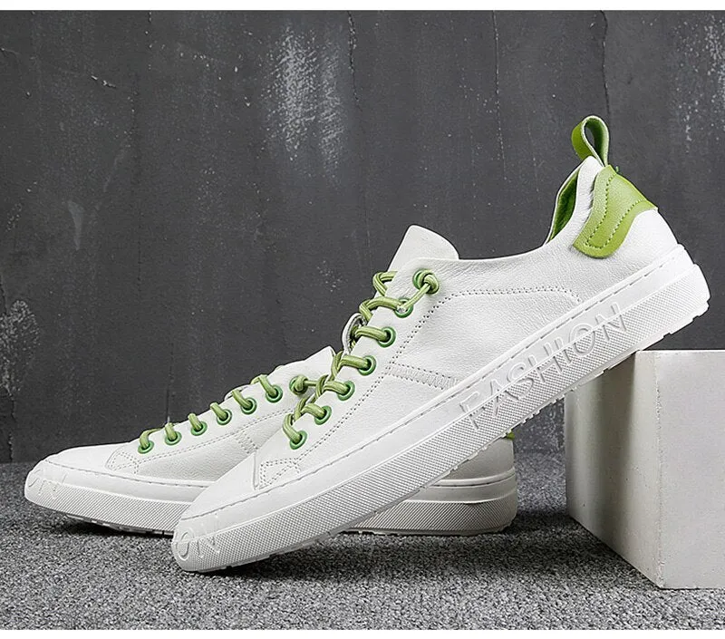 xiangtuibao 100% Genuine Leather Shoes Men Sneakers Male White Shoes Cow Leather Men Casual Shoes Fashion Man Sneakers Breathable A1616
