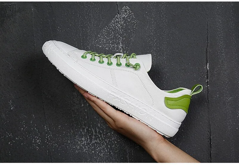 xiangtuibao 100% Genuine Leather Shoes Men Sneakers Male White Shoes Cow Leather Men Casual Shoes Fashion Man Sneakers Breathable A1616